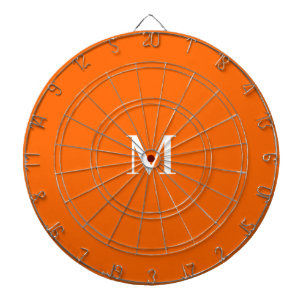 Cible De Fléchettes Neon Orange, ton monogramme audacieux