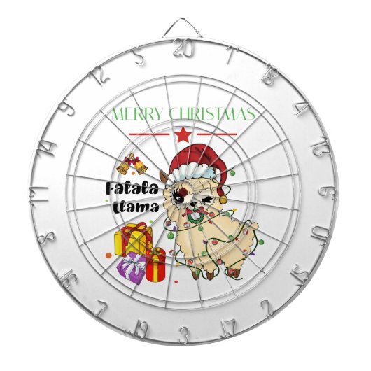 Cible de fléchettes Noël Lama (Devant)