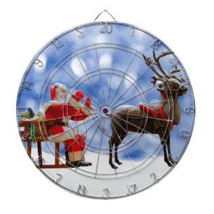 Cible De Fléchettes Noël Père Noël Reindeder dormant neige