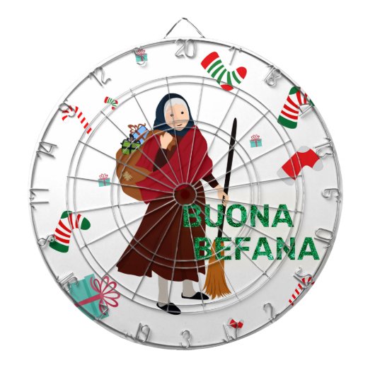 Cible De Fléchettes noël sorcière buona Befana (Devant)