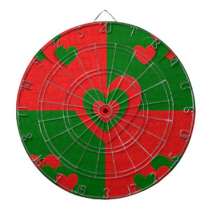 Cible De Fléchettes noël tissu coeur amour rouge