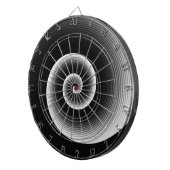 Cible De Fléchettes noir et blanc contemporain (Devant droit)