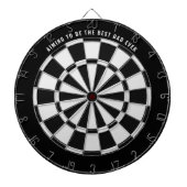Cible De Fléchettes Noir et blanc Meilleur Papa Jamais Dartboard (Devant)