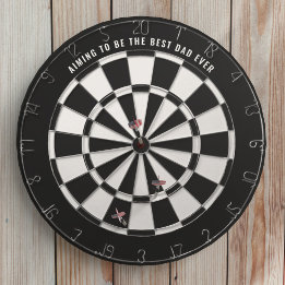 Cible De Fléchettes Noir et blanc Meilleur Papa Jamais Dartboard