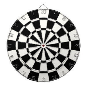 Cible De Fléchettes Noir et Blanc Moderne