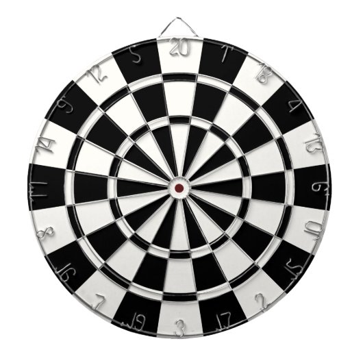 Cible De Fléchettes Noir et Blanc Moderne (Devant)