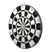 Cible De Fléchettes Noir et Blanc Moderne (Devant droit)