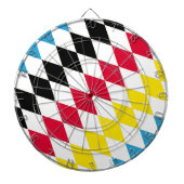 Cible De Fléchettes Noir rouge jaune Bavaria Motif Drapeau Diamant (Devant)