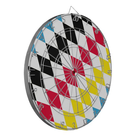 Cible De Fléchettes Noir rouge jaune Bavaria Motif Drapeau Diamant (Devant gauche)