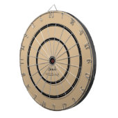 Cible De Fléchettes Noir tendance Elegant Prénom | Tan Brown (Devant droit)