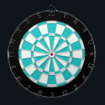 Cible De Fléchettes Noir Turquoise Et Blanc<br><div class="desc">Cible de flechettes Noir Et Blanc Turquoise</div>