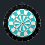Cible De Fléchettes Noir Turquoise Et Blanc<br><div class="desc">Cible de flechettes Noir Et Blanc Turquoise</div>