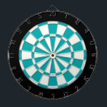 Cible De Fléchettes Noir turquoise Et Blanc<br><div class="desc">Cible de flechettes turquoise Noir Et Blanc</div>
