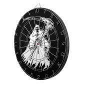 Cible de flechettes noire et blanche de faucheuse (Devant droit)