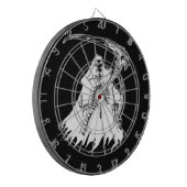 Cible de flechettes noire et blanche de faucheuse (Devant gauche)