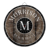 Cible De Fléchettes Nom de famille Bois Rustique (Devant)