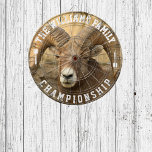 Cible De Fléchettes Nom de famille personnalisé Photo Big Sheep person<br><div class="desc">Ajoutez votre nom de famille et créez facilement votre tableau de bord de nom de famille personnalisé. Cliquez sur le bouton PERSONNALISER pour modifier la couleur du texte.</div>