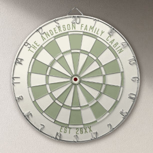 Cible De Fléchettes Nom de famille personnalisé Salle de jeu verte per