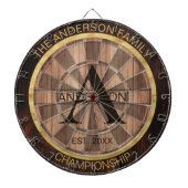 Cible De Fléchettes Nom de famille Rustic Farmhouse Wood Monogramme Go (Devant)