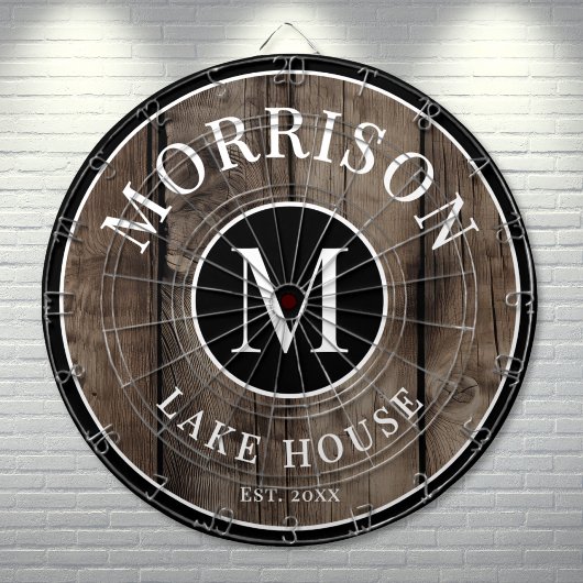 Cible De Fléchettes Nom de famille Rustic Wood