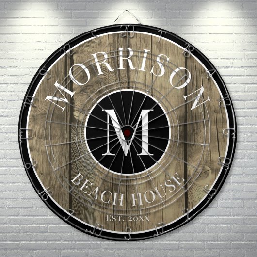 Cible De Fléchettes Nom de famille Rustic Wood