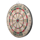 Cible De Fléchettes Nom de famille Wood Look Jeux Salle Rustique (Devant droit)