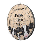 Cible De Fléchettes Nom de la famille Nuit Vaches blanches noires (Devant droit)