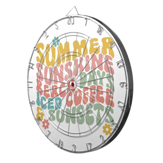 Cible De Fléchettes Nom du monogramme rose d'été Super (Devant droit)