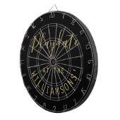 Cible De Fléchettes Nom personnalisé Black Gold Playdate Script Minima (Devant droit)