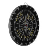 Cible De Fléchettes Nom personnalisé Black Gold Playdate Script Minima (Devant gauche)