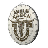 Cible De Fléchettes NOM personnalisé Bull Steer Skull Western Ranch (Devant droit)