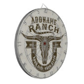 Cible De Fléchettes NOM personnalisé Bull Steer Skull Western Ranch (Devant gauche)