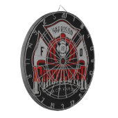 Cible De Fléchettes NOM PERSONNALISÉ Casque de pompier Secourt d'incen (Devant gauche)