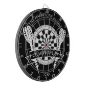 Cible De Fléchettes Nom personnalisé de la famille noire et blanche (Devant gauche)