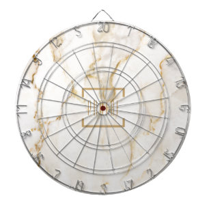 Cible De Fléchettes Nom personnalisé moderne Gold Effet Marbre