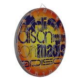 Cible De Fléchettes Nom personnalisé Motif ; Arrière - plan orange jau (Devant gauche)