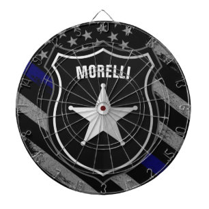 Cible De Fléchettes NOM Personnalisé Officier de police Drapeau du sh