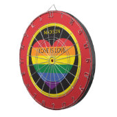 Cible De Fléchettes Nom personnalisé Rainbow Heart (Devant droit)