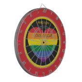 Cible De Fléchettes Nom personnalisé Rainbow Heart (Devant gauche)