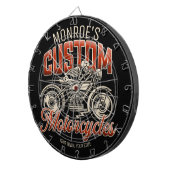 Cible De Fléchettes Nom personnalisé Skeleton Motorcycle Boutique (Devant droit)