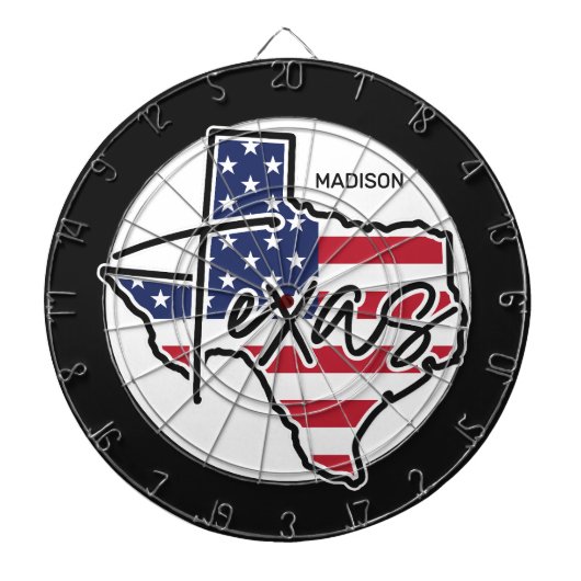 Cible De Fléchettes Nom personnalisé Texas (Devant)