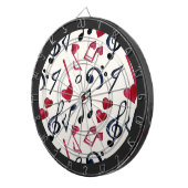 Cible De Fléchettes Notes et symboles de musique noir et blanc (Devant droit)