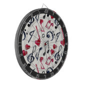 Cible De Fléchettes Notes et symboles de musique noir et blanc (Devant gauche)