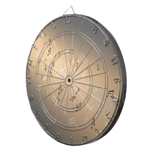 Cible De Fléchettes Notes musicales Tableau noir de la Lune dorée (Devant droit)