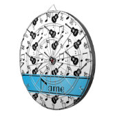 Cible De Fléchettes Notes noires blanches nommées faites sur commande (Devant droit)