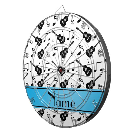 Cible De Fléchettes Notes noires blanches nommées faites sur commande (Devant droit)