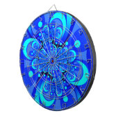 Cible De Fléchettes Nuances de bleu Art fractal abstrait moderne (Devant droit)
