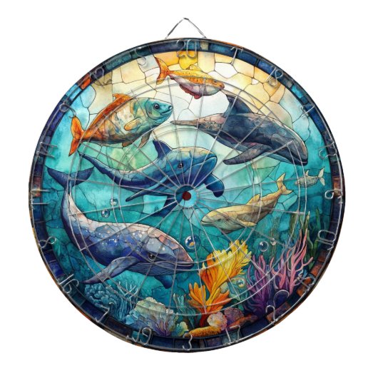 Cible De Fléchettes Ocean Animals Art Dartboard (Devant)