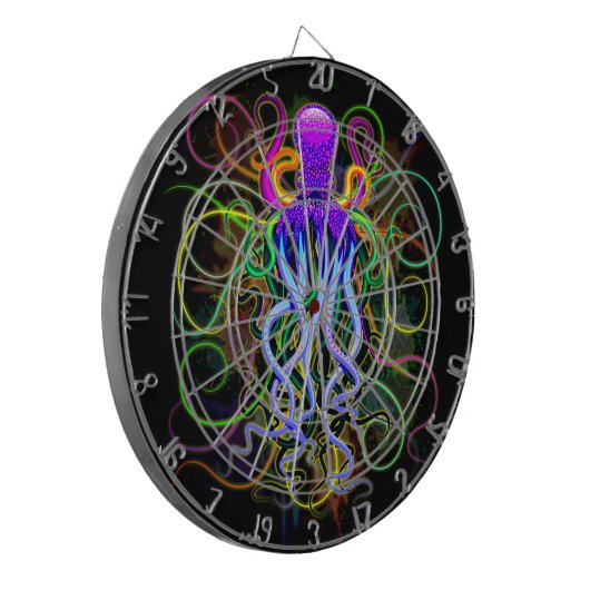 Cible De Fléchettes Octopus Luminescence psychédélique (Devant gauche)