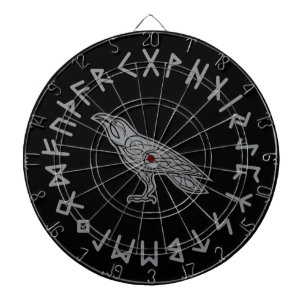 Cible De Fléchettes Odin Corbeau Corneille Mythologie Viking runes run